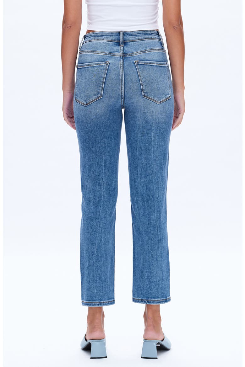 High Waist Ripped Straight Leg Jeans, Alternate, color, CRYSTAL