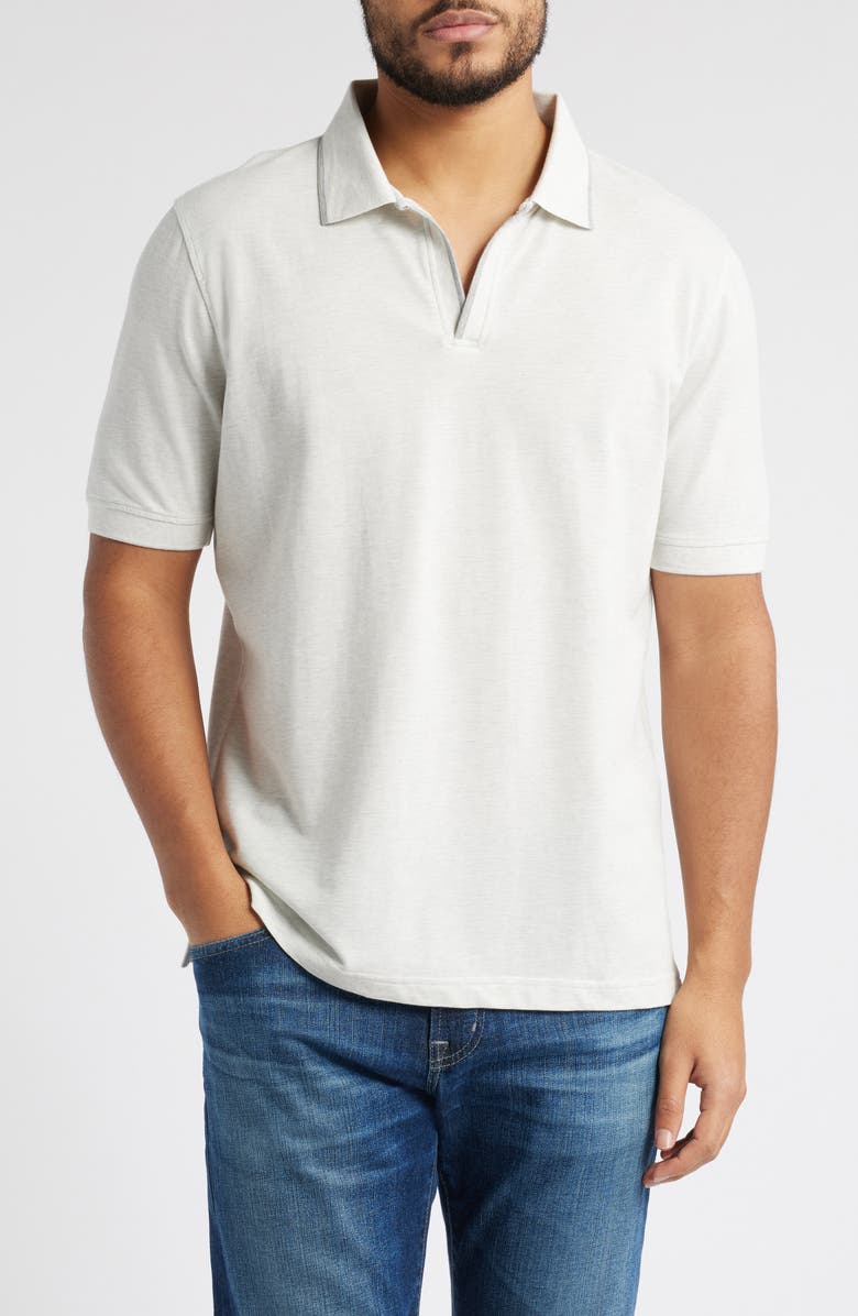 Scott Barber Johnny Collar Stretch Cotton & Silk Polo, Main, color, 