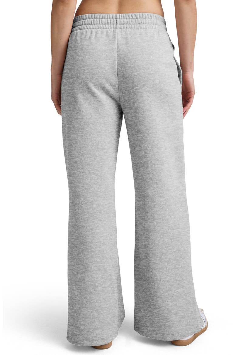 LuxeFleece Side Slit Wide Leg Pants, Alternate, color, LIGHT HEATHER GRAY