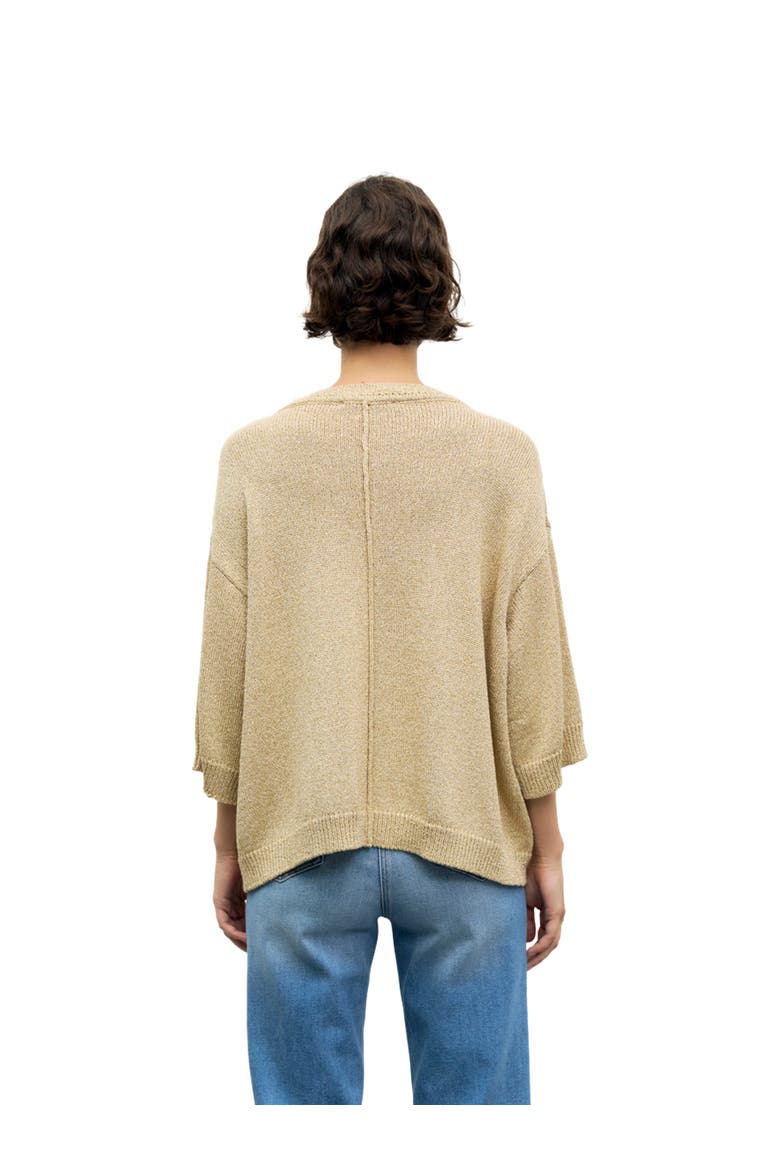 Roella Relaxed Fit Round Neck Sweater, Alternate, color, Gold
