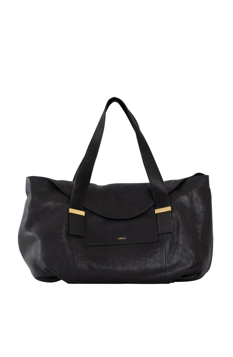 Esthera 7AM Leather Shoulder Bag, Main, color, Black