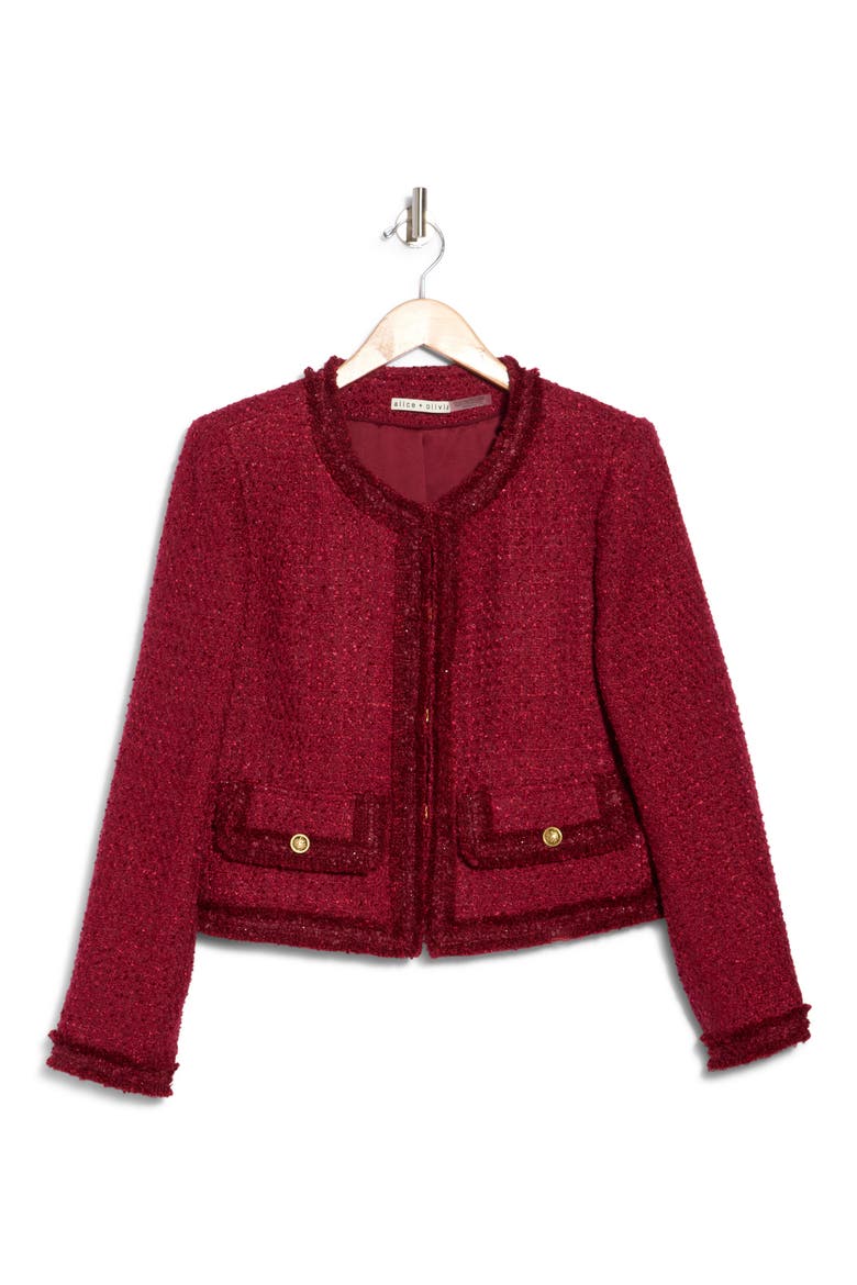 Landon Cropped Box Jacket, Main, color, OXBLOOD