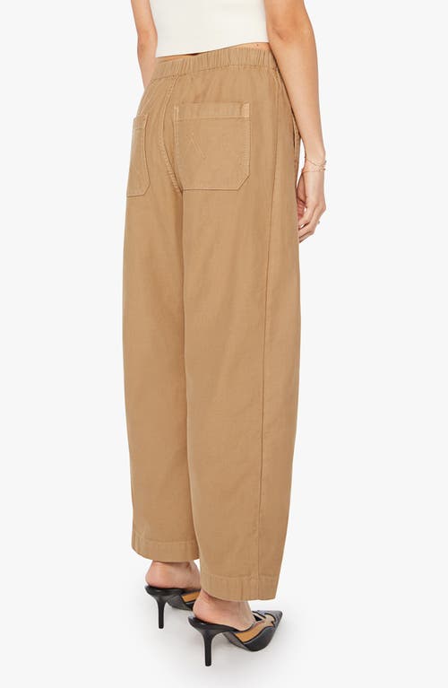 Mother The Drawn Half Pipe Cotton Drawstring Pants In Brown