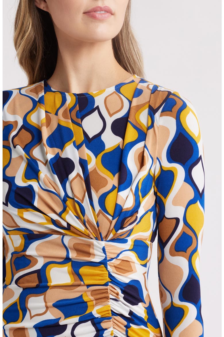 Astrid Geo Print Long Sleeve Maxi Dress, Alternate, color, YELLOW MULTI