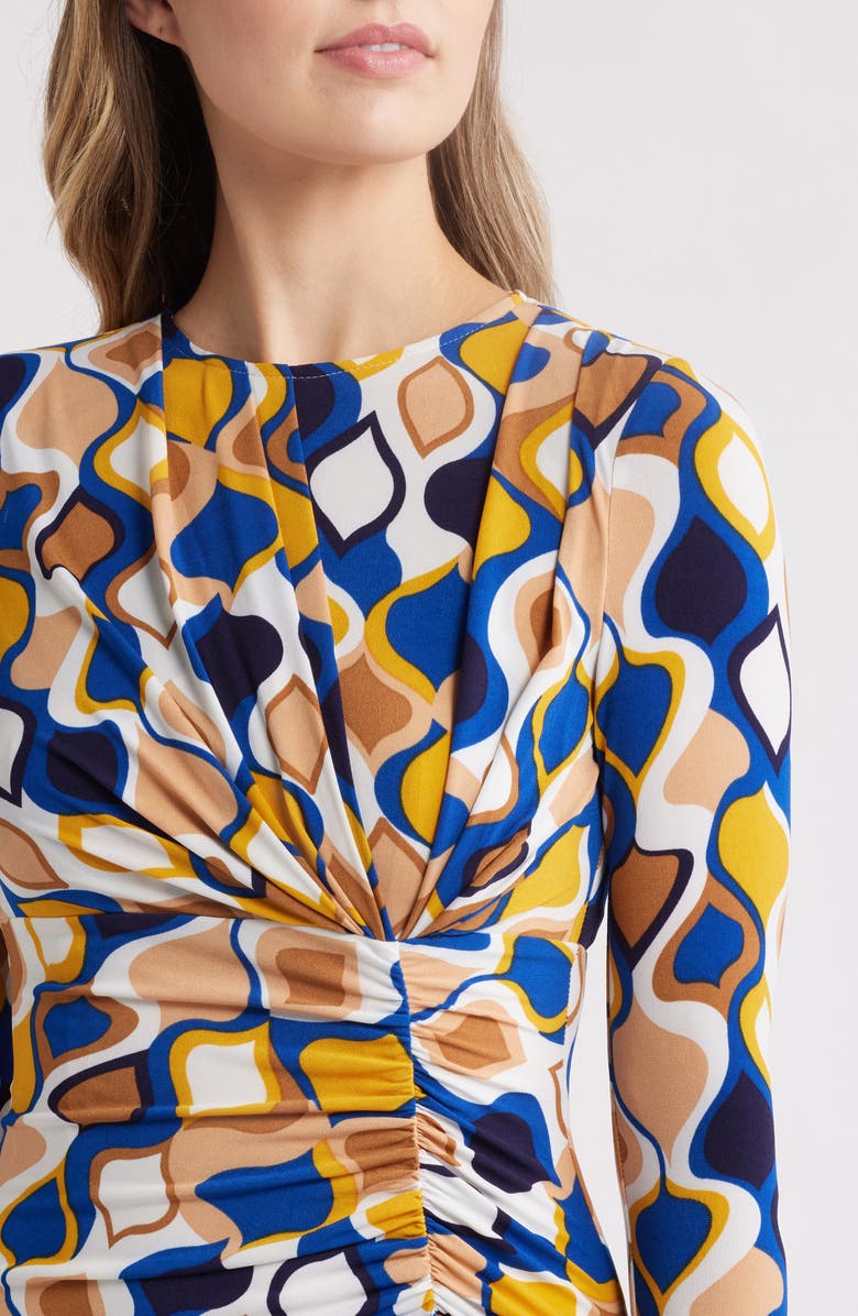 NIKKI LUND Astrid Geo Print Long Sleeve Maxi Dress, Alternate, color, Yellow Multi