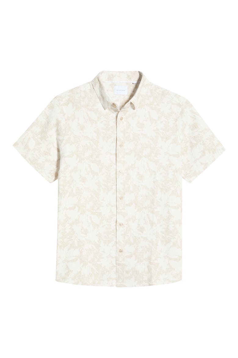 Silas Short Sleeve Stretch Button-Up Shirt, Alternate, color, SAND