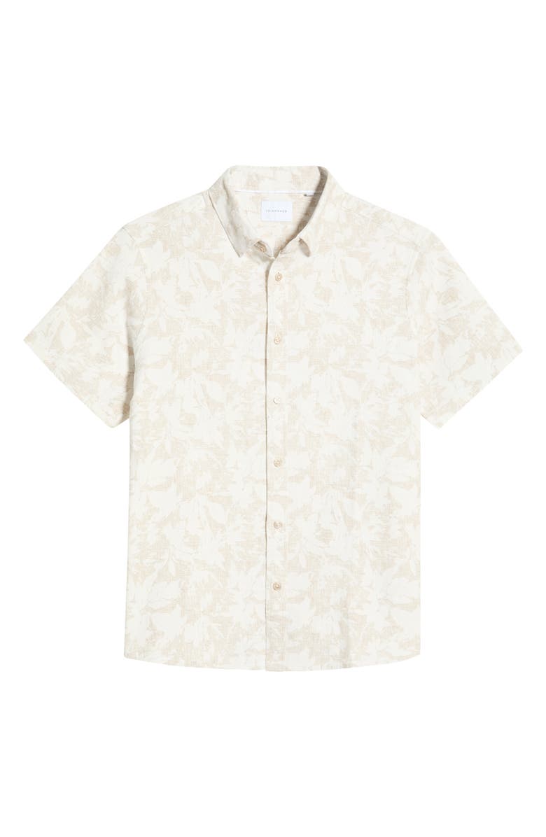 7 Diamonds Silas Short Sleeve Stretch Button-Up Shirt, Main, color, Sand