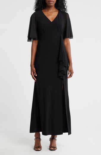 Marina Flutter Sleeve Ruffle Maxi Dress