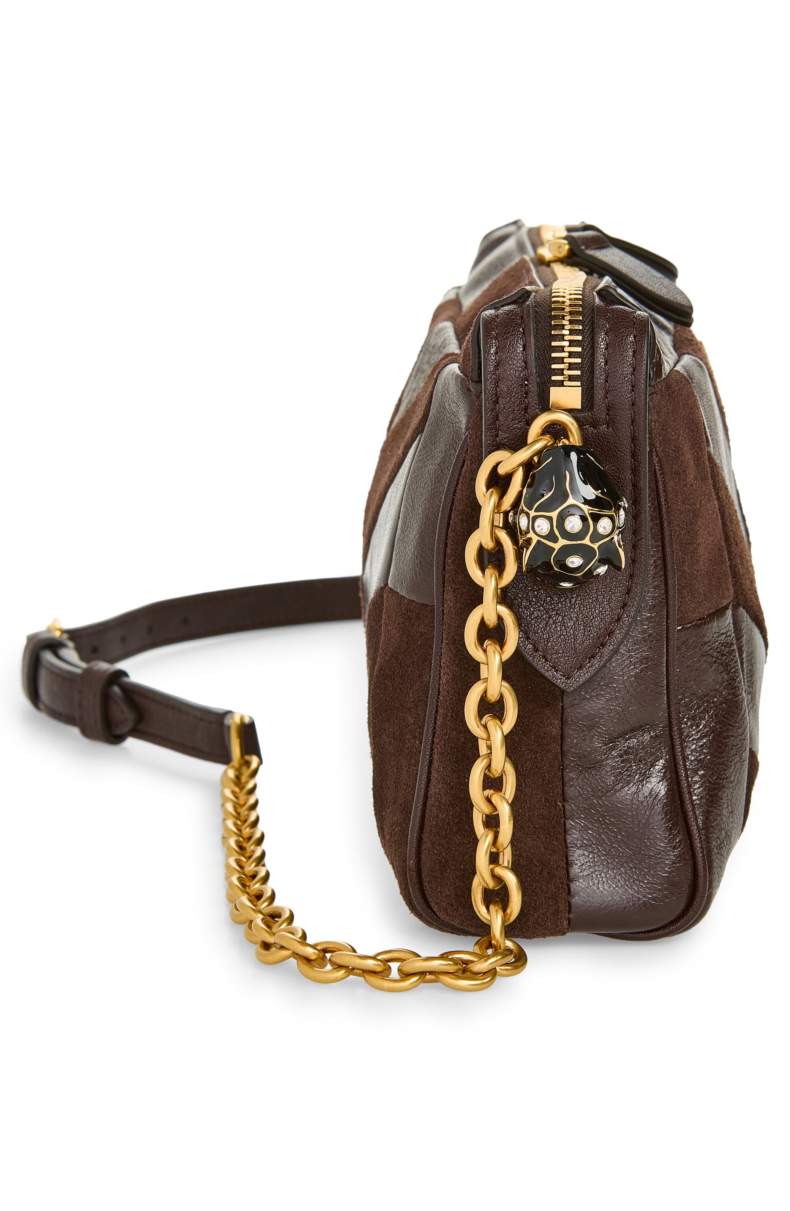 Small Panthea Leather Shoulder Bag, Alternate, color, BROWN
