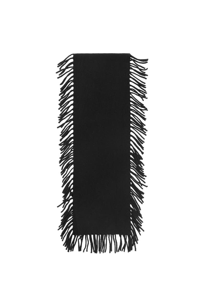 Woven Fringe Scarf, Alternate, color, Black