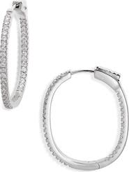 Nordstrom Cubic Zirconia Pavé Inside Out Hoop Earrings