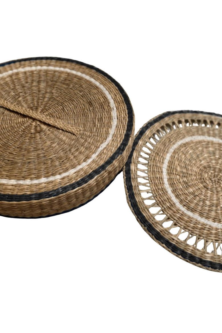 Seagrass Black Placemats - Set of 6, Main, color, Black