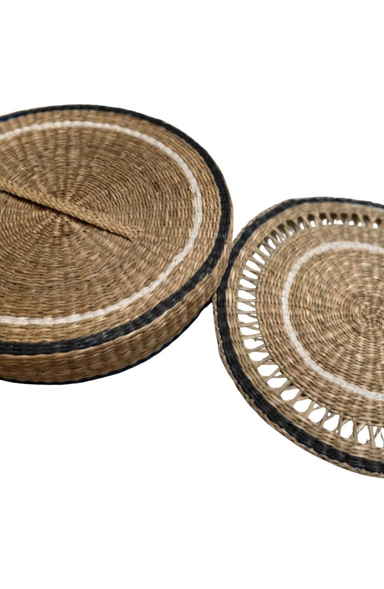 Be Home Seagrass Black Placemats - Set of 6, Main, color, Black