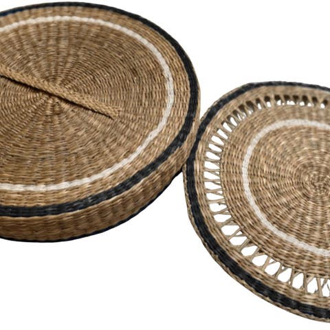 Seagrass Black Placemats - Set of 6