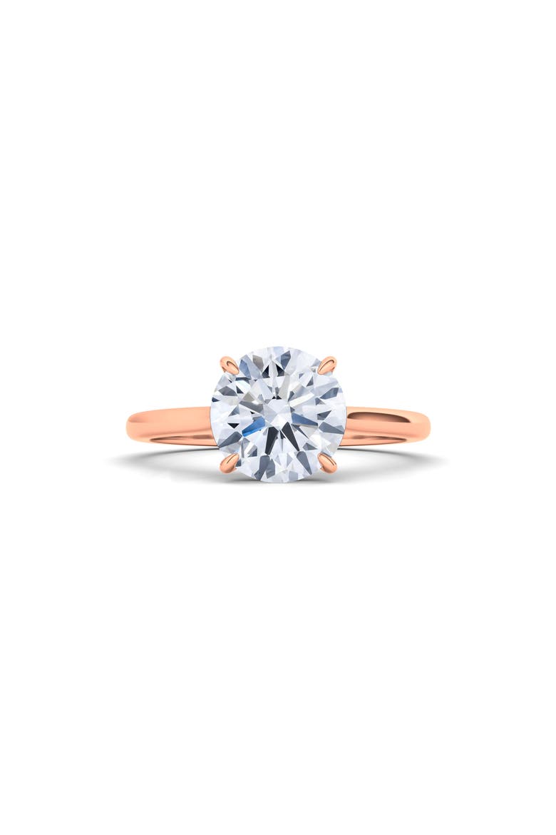Round Brilliant Cut Lab Created Diamond Ring, Main, color, 2.50 CTW 18K ROSE GOLD