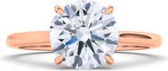 HauteCarat Round Brilliant Cut Lab Created Diamond Ring