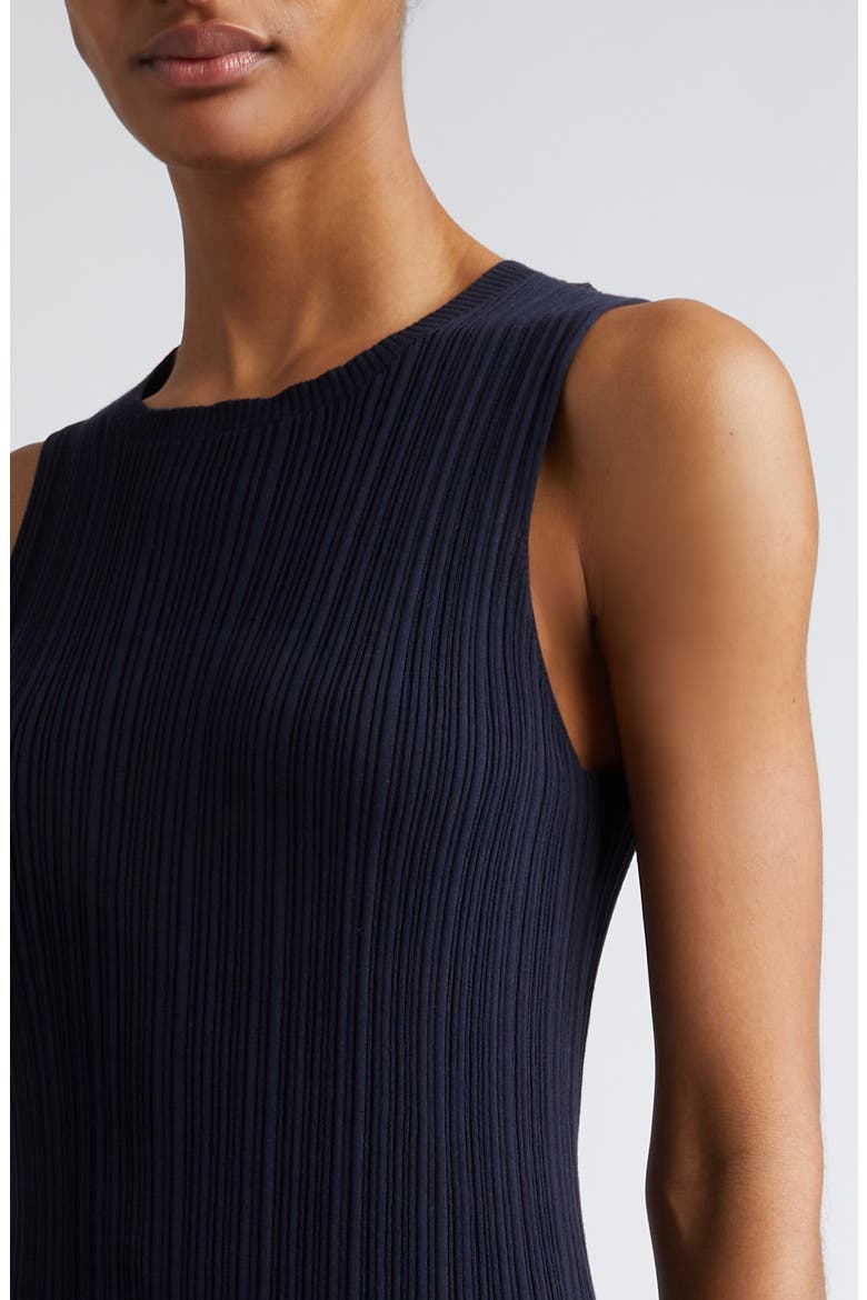 Sleeveless Cotton Rib Midi Sweater Dress, Alternate, color, BLUE