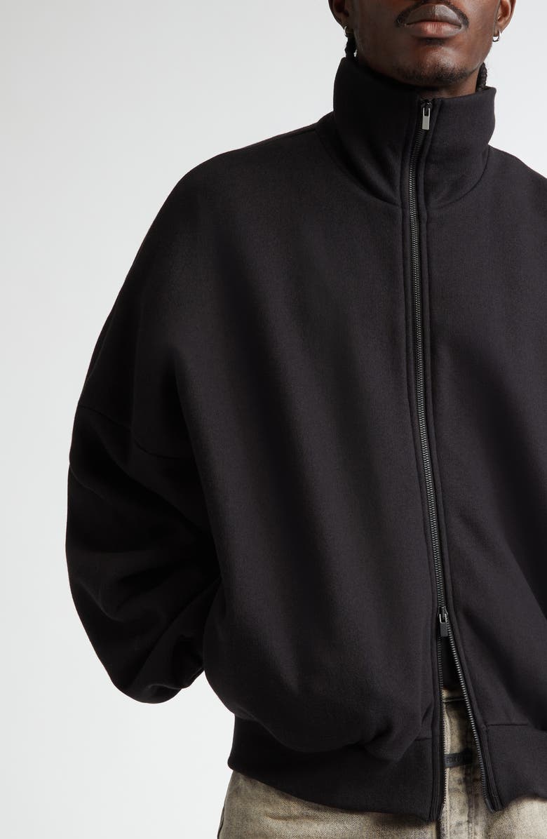 Fear of God High Neck Cotton & Wool Jacket, Alternate, color, Black