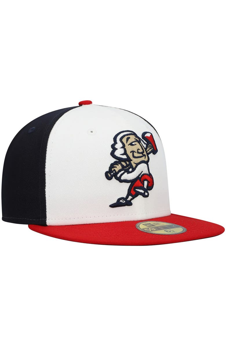 New Era Men's New Era White Fredericksburg Nationals Authentic Collection Team Alternate 59FIFTY Fitted Hat, Alternate, color, 