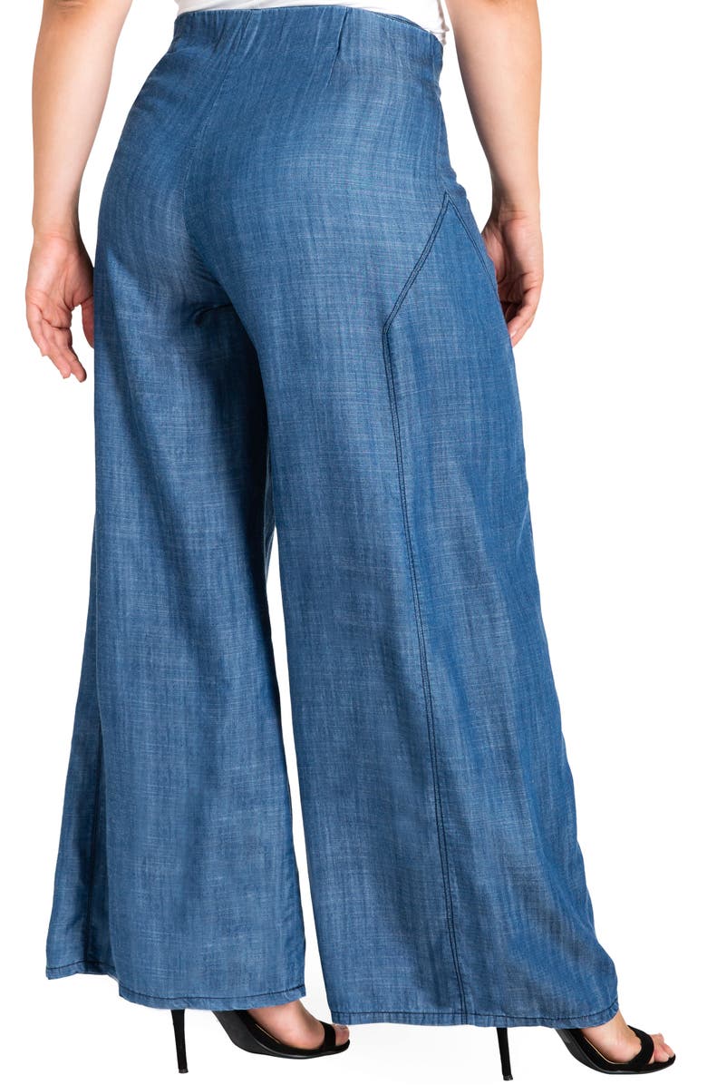Standards & Practices Perry Tencel<sup>®</sup> Denim Palazzo Pants, Alternate, color, Almost Rinsed