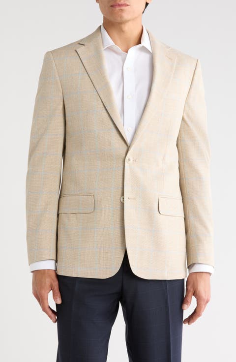 Textured Windowpane Two-Button Sport Coat (Short, Long & Big)