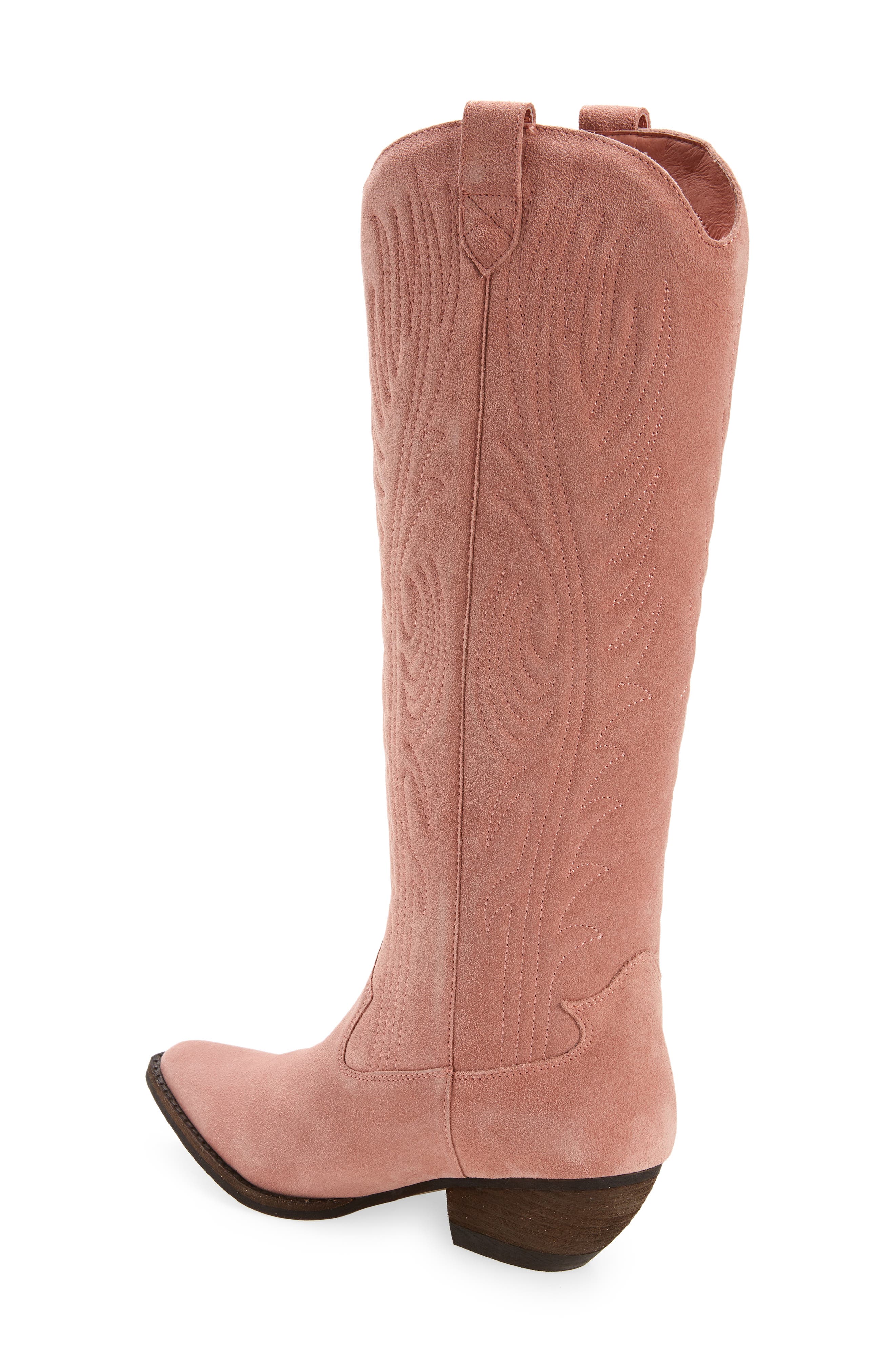 Calvera Knee-High Boot, Alternate, color, PINK SUEDE