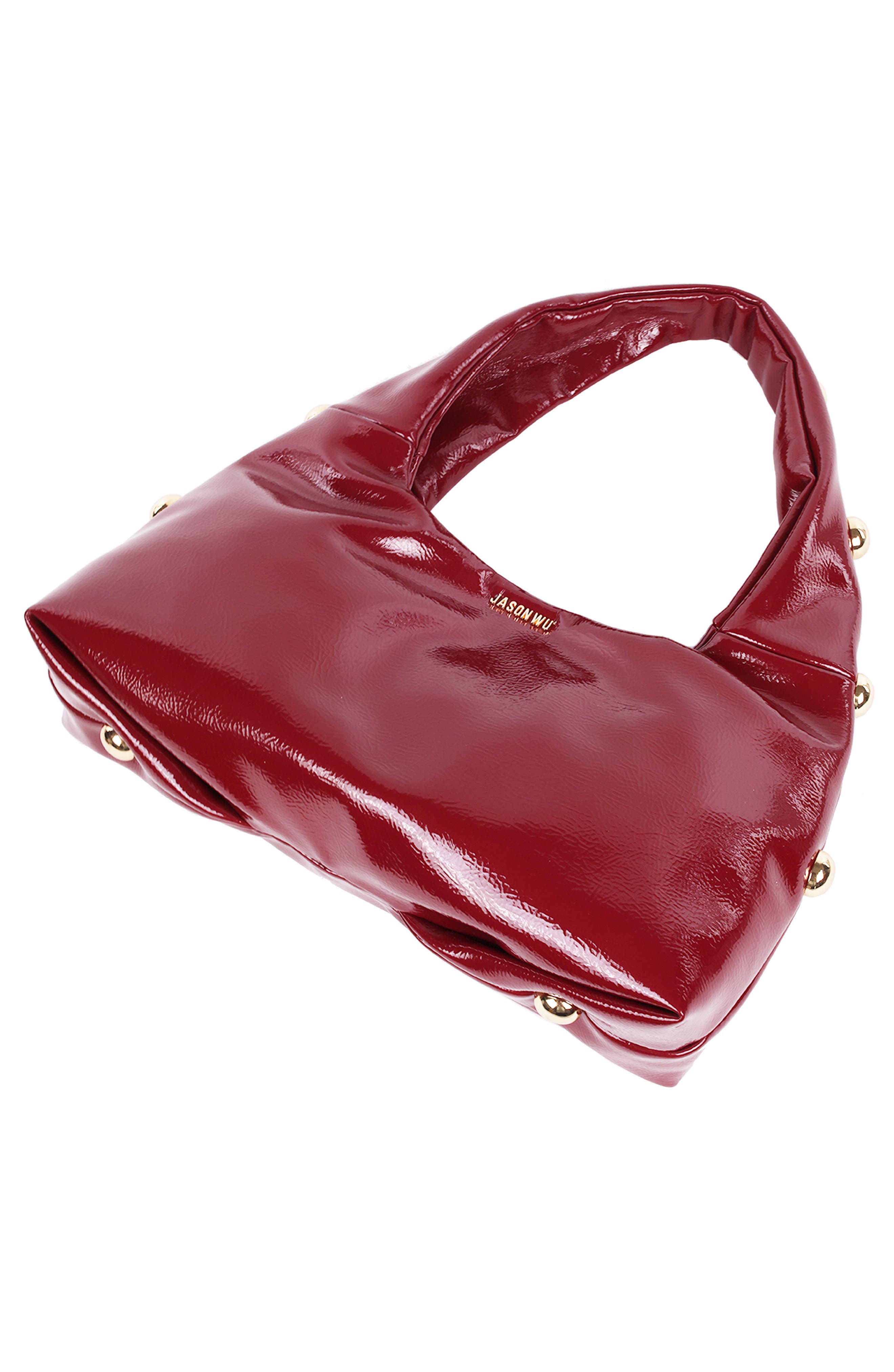 JASON WU Studded Patent Shoulder Bag, Alternate, color, 