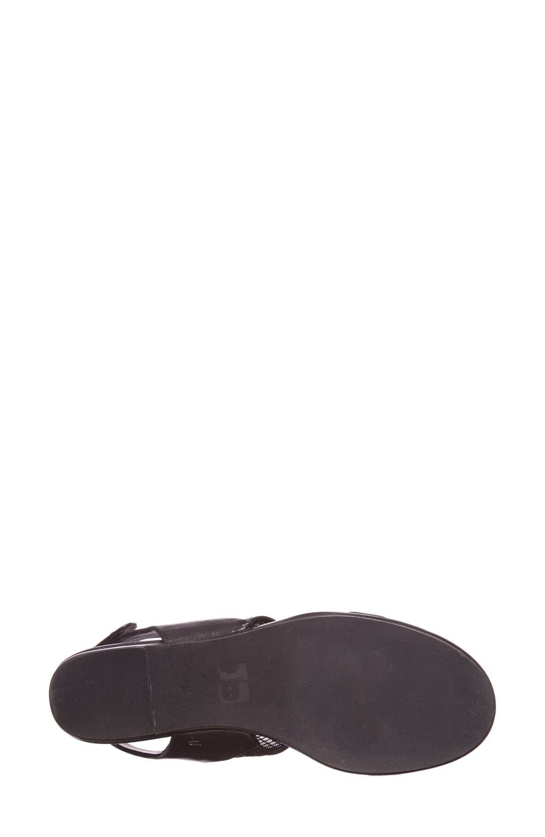 'Rochelle' Leather & Mesh Sandal, Alternate, color, BLACK