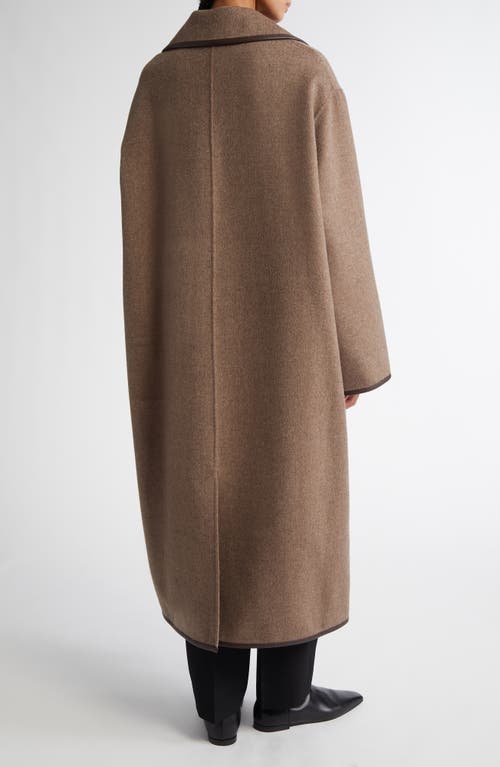 Totême Double-clasp Wool Coat In Oak Melange