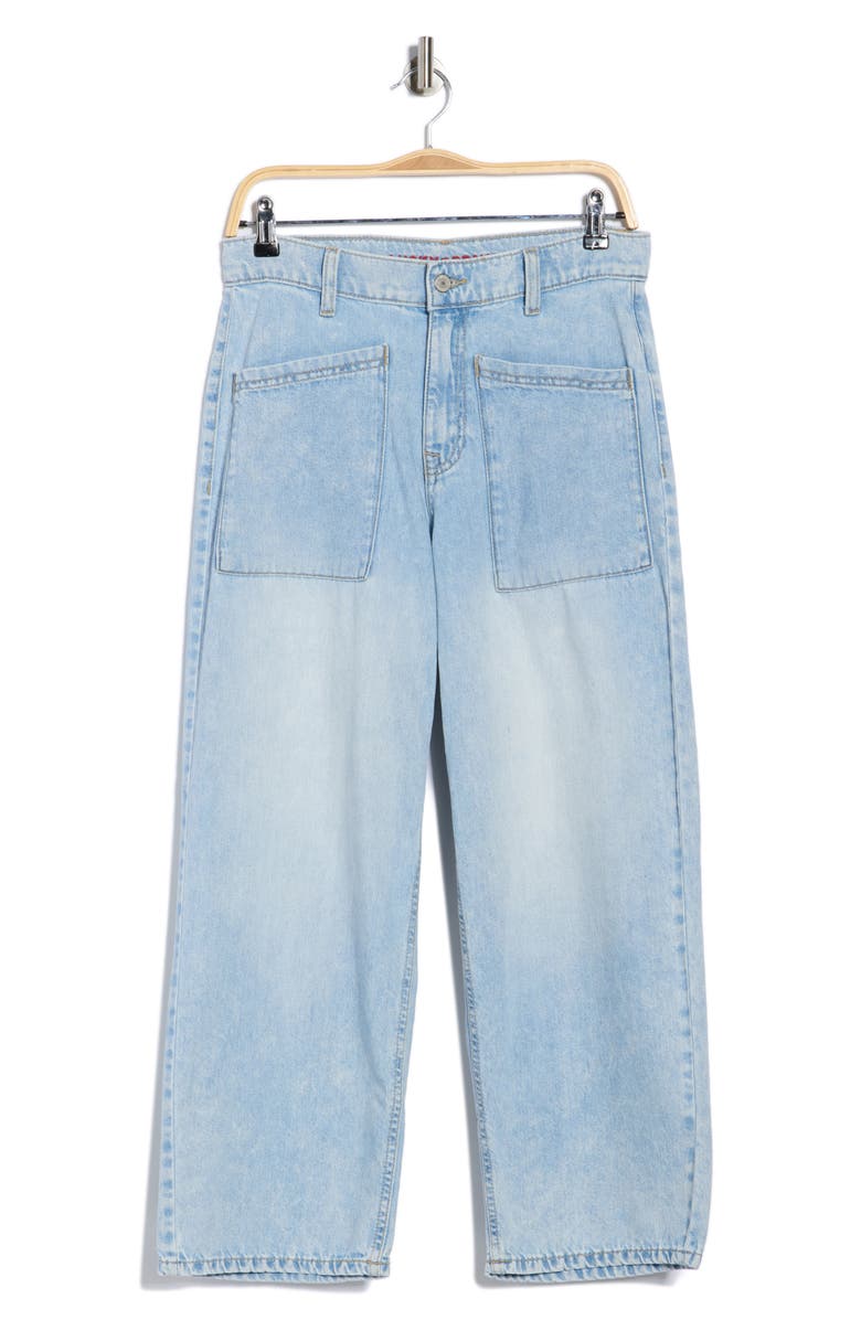 Lucky Brand Patch Pocket High Waist Wide Leg Jeans, Alternate, color, Long Weekend