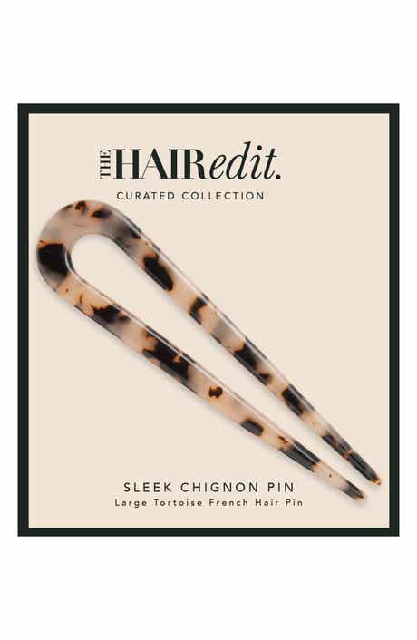 The Hair Edit Sleek Tortoise Chignon Knot Hair Pin