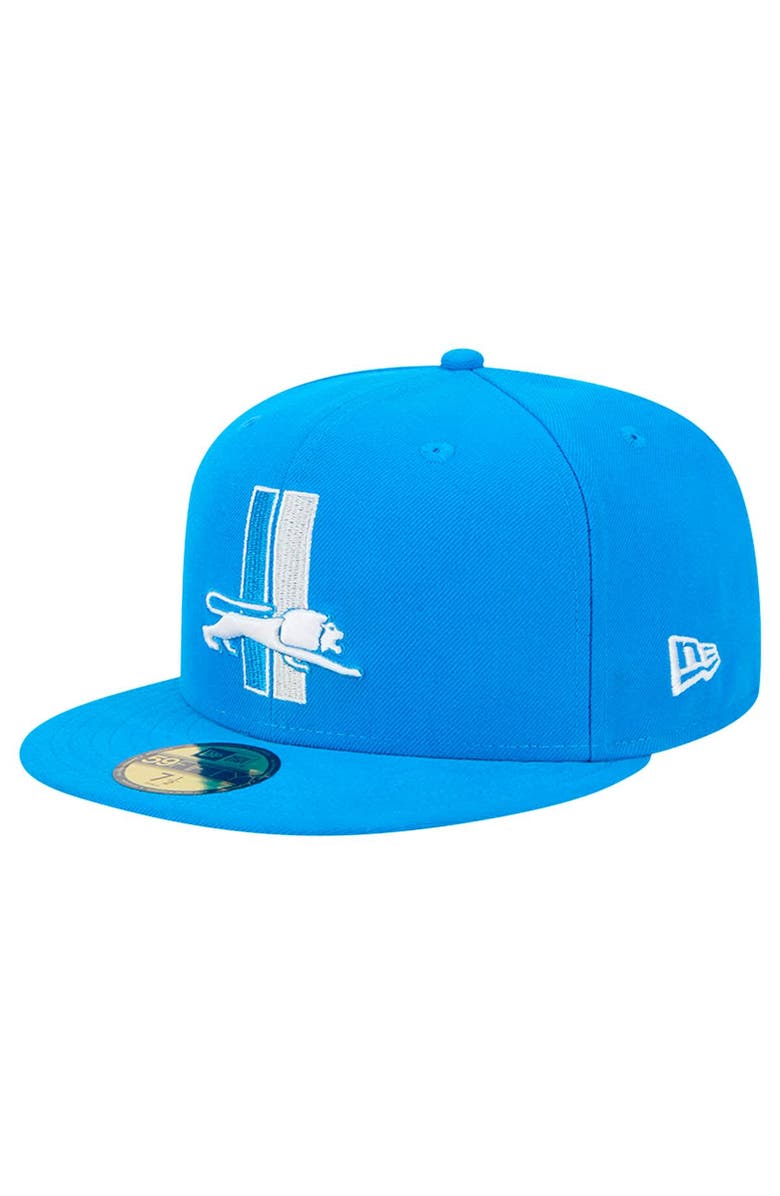 New Era Men's New Era Blue Detroit Lions Omaha Throwback 59FIFTY Fitted Hat, Main, color, Blue