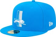 New Era Men's New Era Blue Detroit Lions Omaha Throwback 59FIFTY Fitted Hat