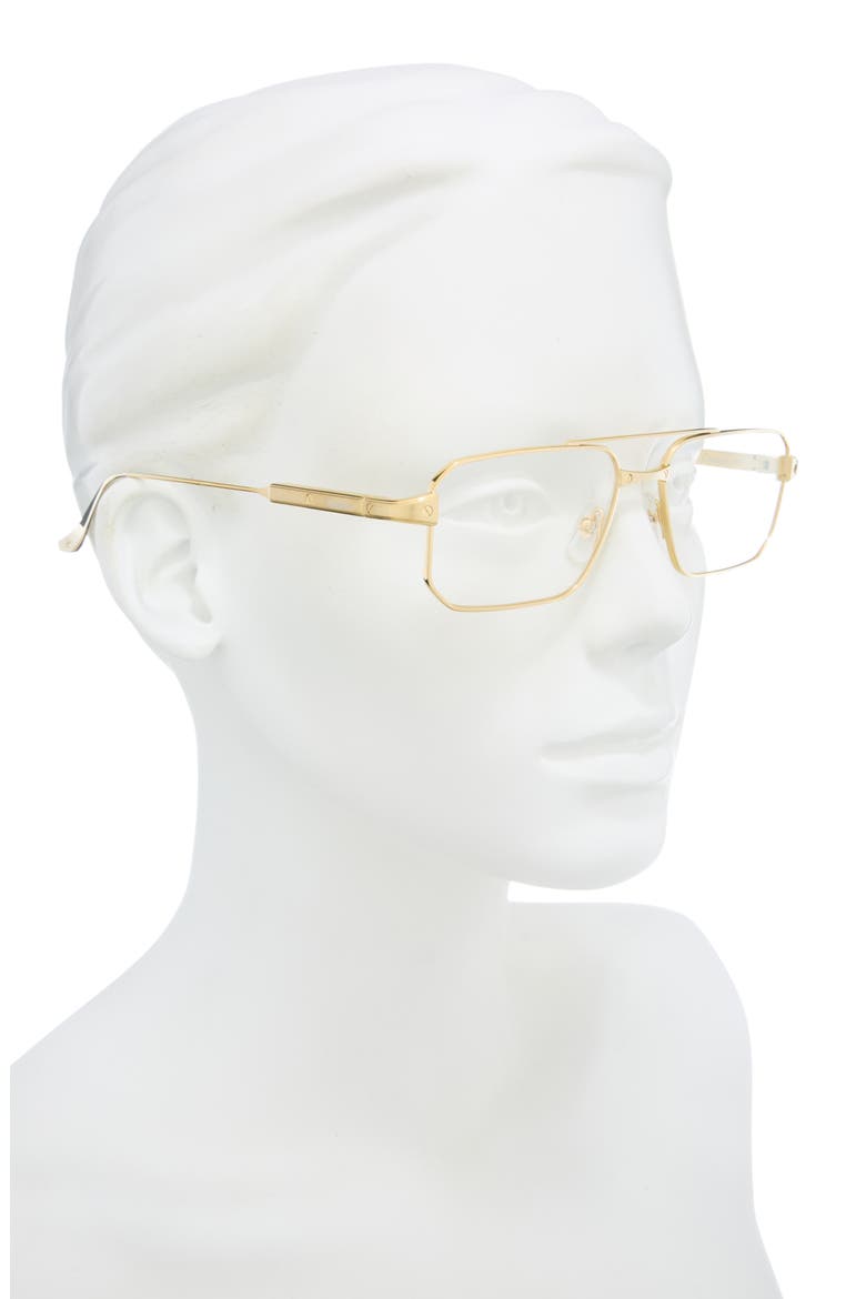 57mm Rectangular Optical Glasses, Alternate, color, GOLD