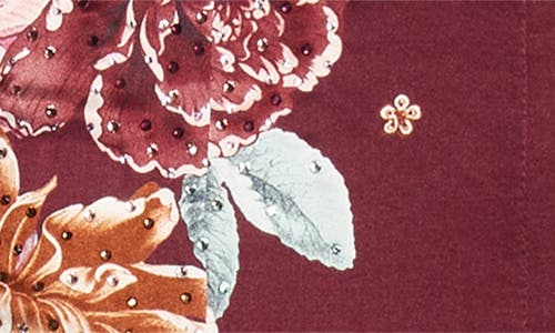 Camilla If These Tiles Could Talk Flared Silk Satin Lace-up Pants In Burgundy