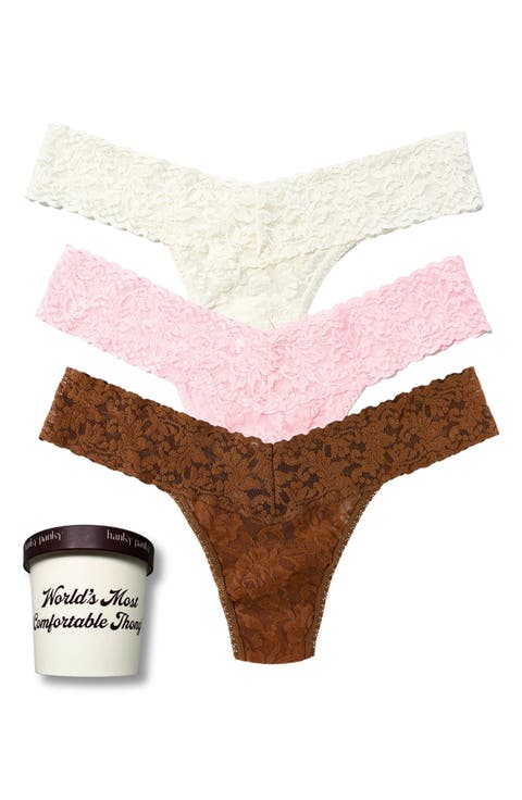 Ice Cream Low Rise Assorted 3-Pack Thongs