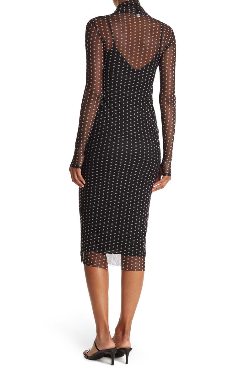 Velvet Torch Printed Mesh Midi Dress, Alternate, color, 