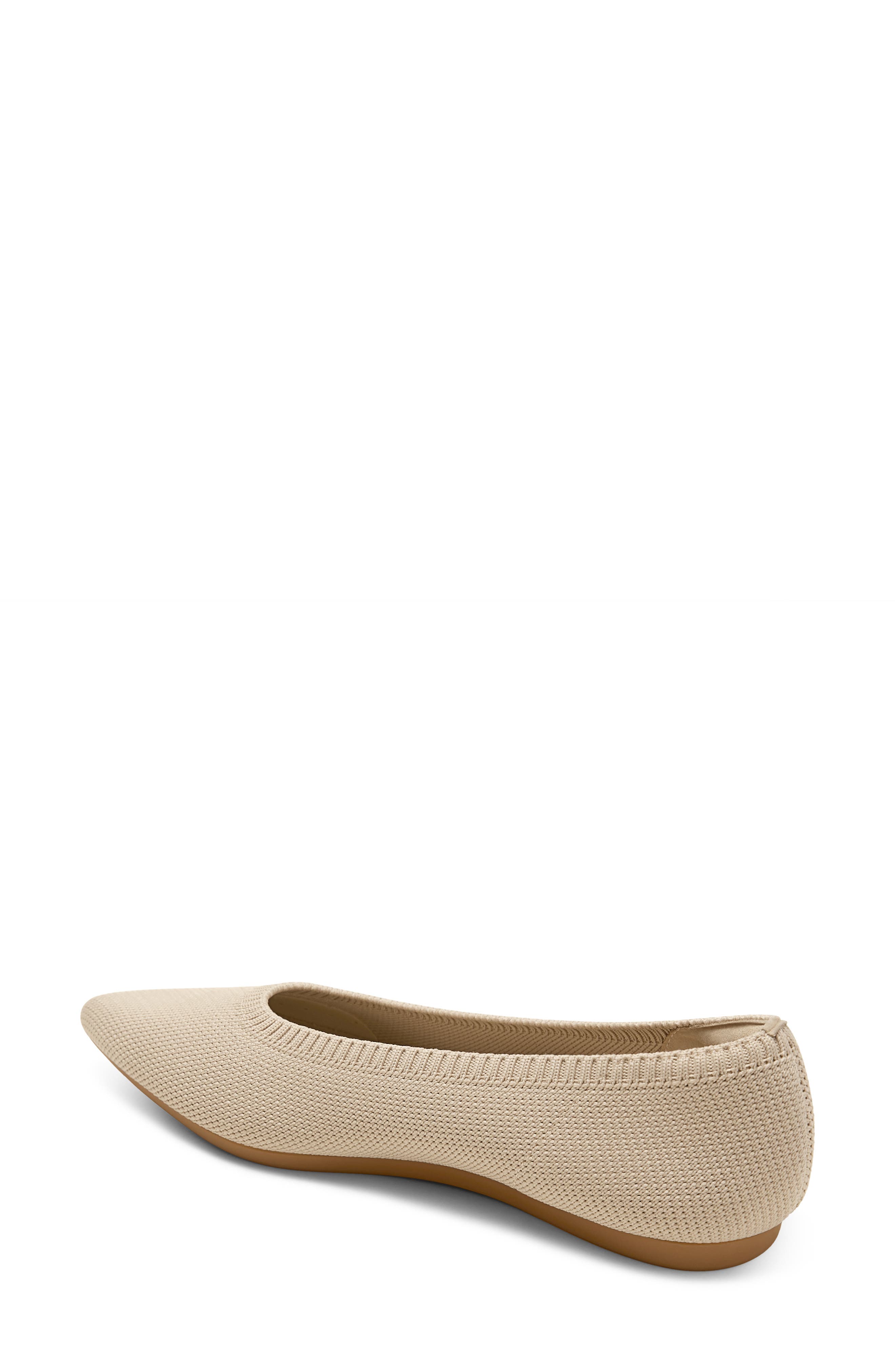 Pointed-Toe Ballet Flats, Alternate, color, ALMOND