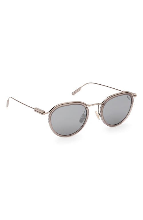 Zegna 51mm Round Sunglasses In Gray