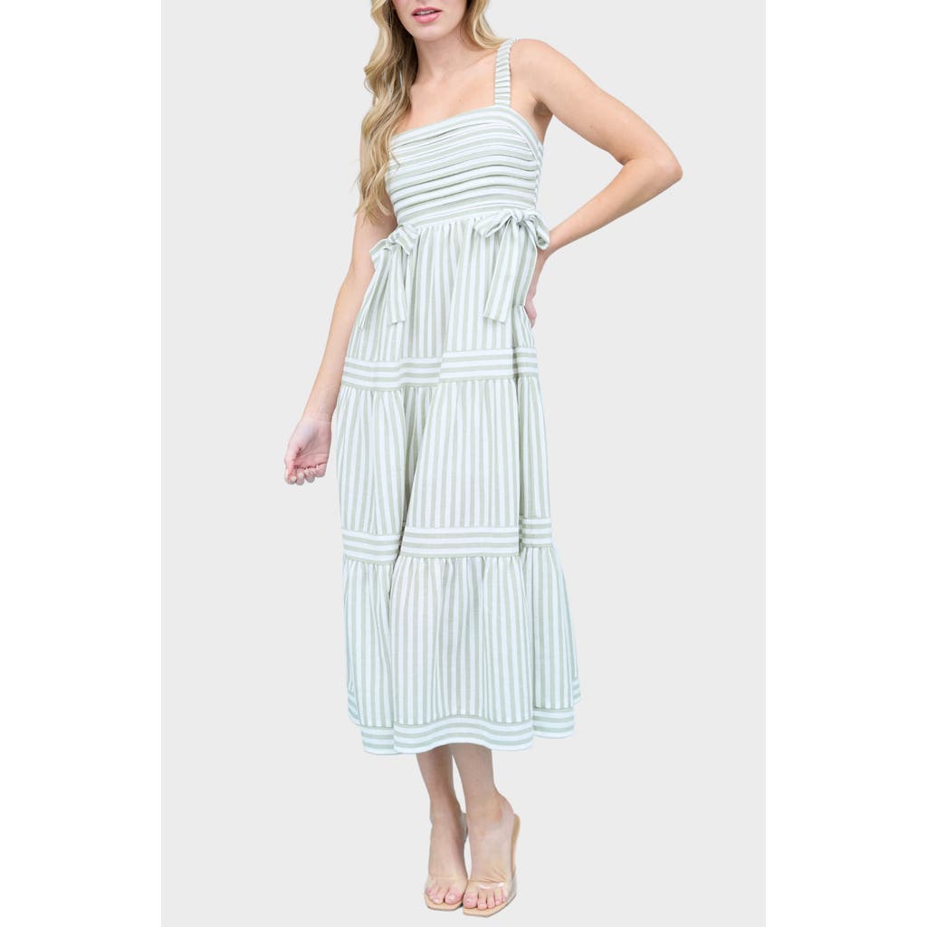 BLU PEPPER BLU PEPPER STRIPE MIDI SUNDRESS