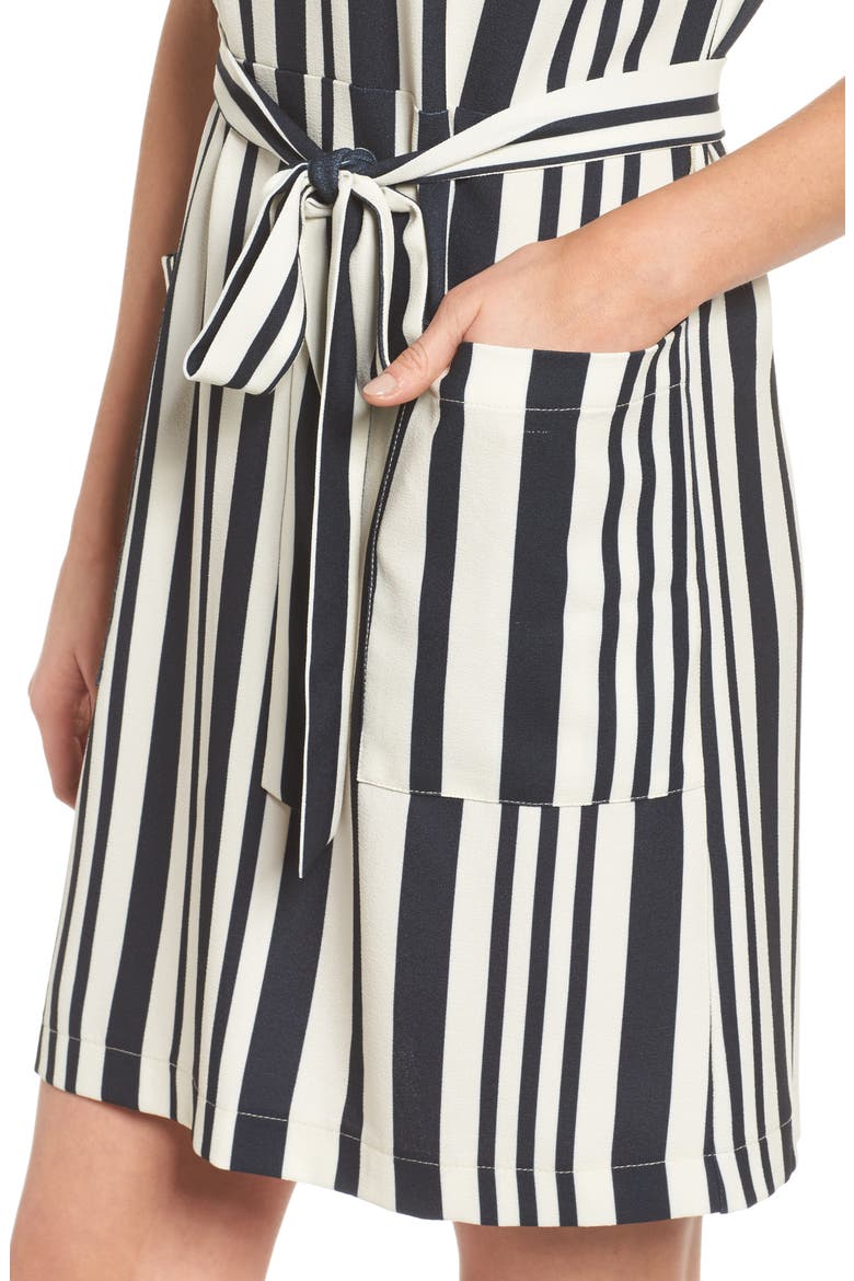 Sterling Stripe Dress, Alternate, color, BLACK/ CREAM