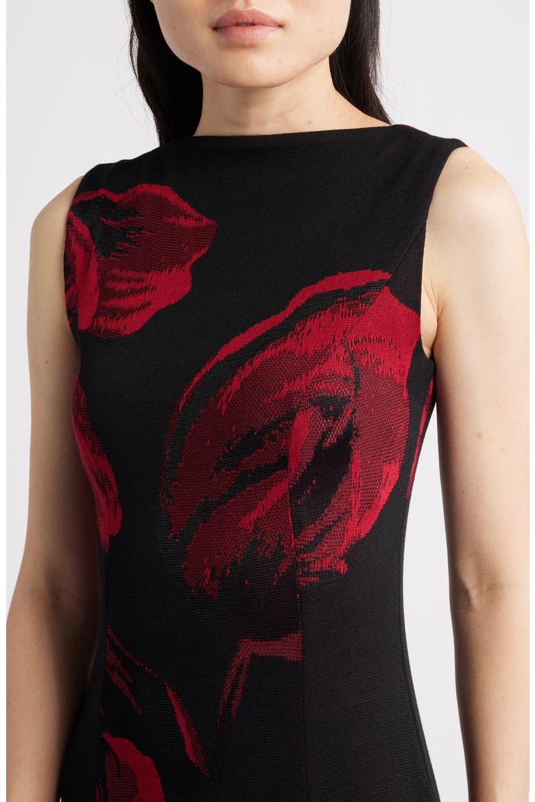 Floral Sleeveless Fit & Flare Maxi Dress, Alternate, color, SCARLET RED/BLACK