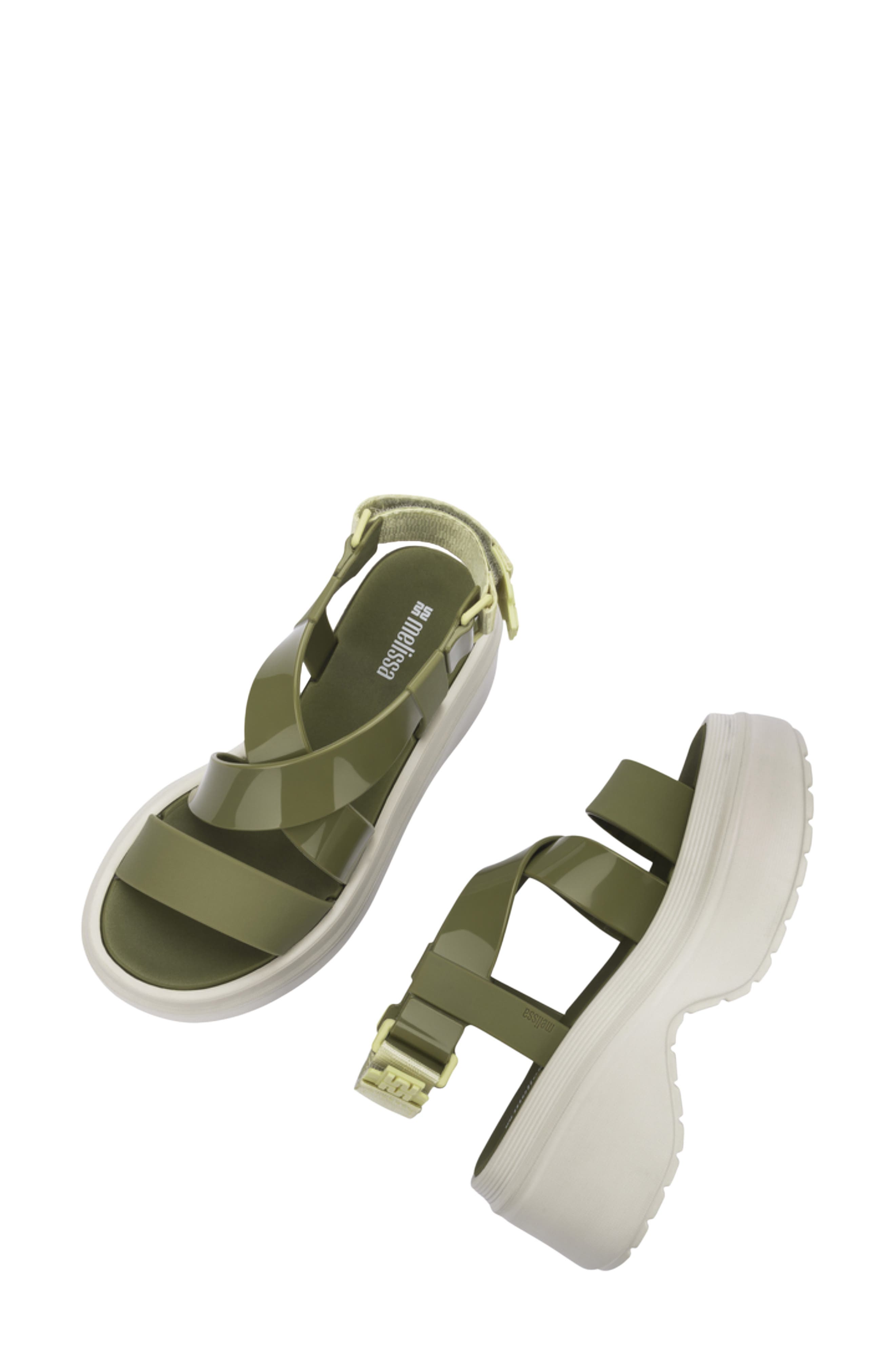 Stand Platform Sandal, Alternate, color, GREEN/ BEIGE