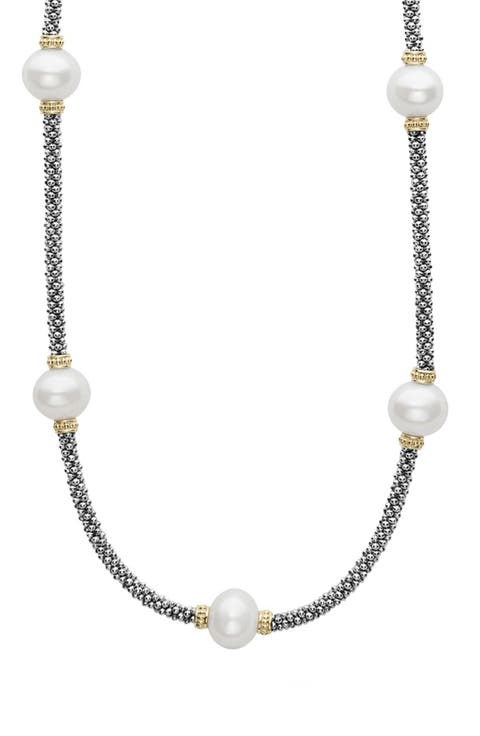 Luna Cultured Pearl Station Necklace