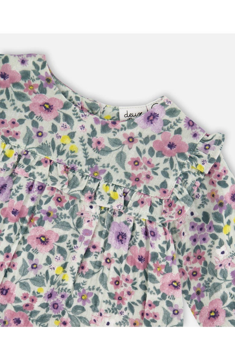 Deux par Deux Muslin Dress and Solid Leggings Set, Alternate, color, Sage Floral