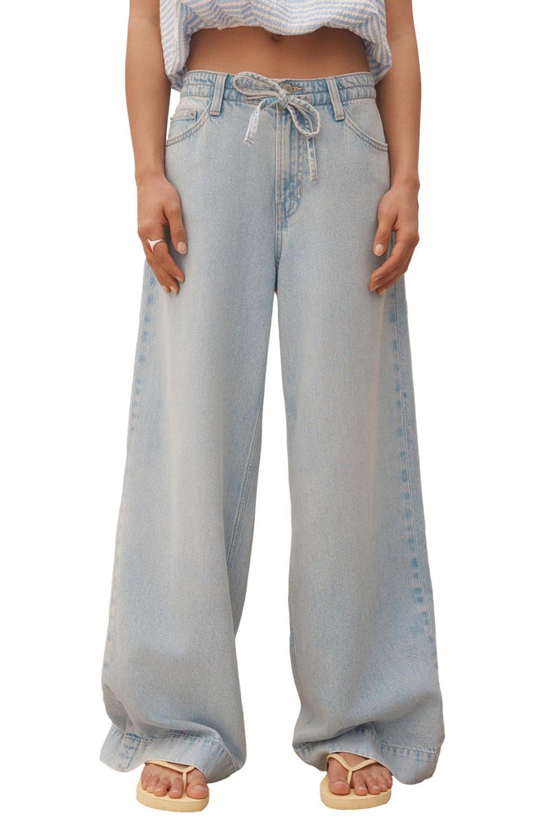 NEXT Tie Waist Jeans, Main, color, Blue