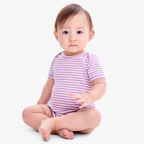 PRIMARY PRIMARY ORGANIC BABYSUIT SHORTIE IN STRIPE