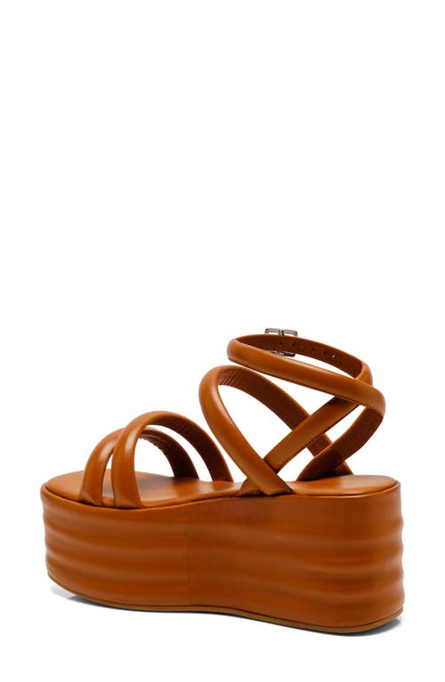 Free People Iris Flatform Sandal In Luggage Leather
