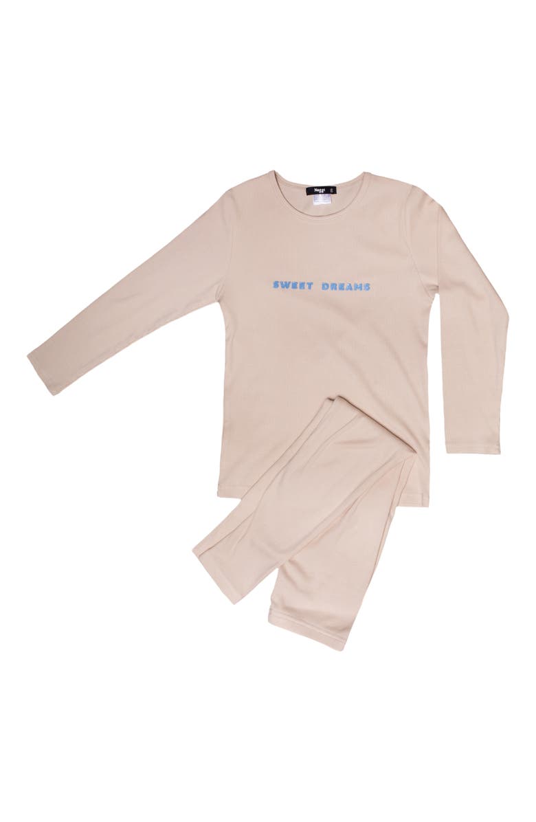 NoggiWear Sweet Dreams Loungewear Set, Alternate, color, Beige / Light Blue