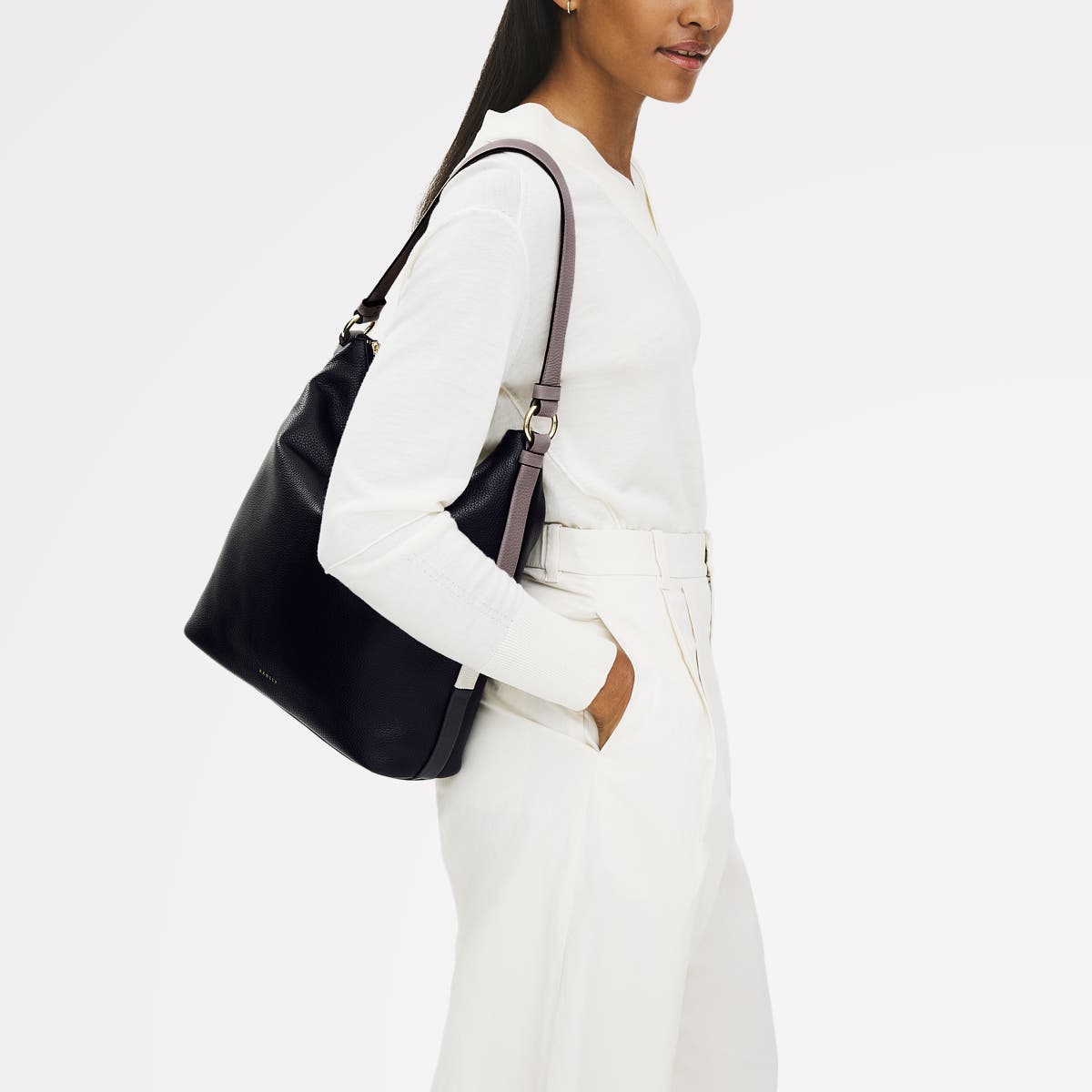 Radley Waterloo Way Medium Ziptop Shoulder Bag, Alternate, color, Black